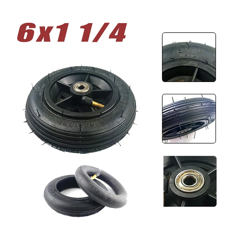 6 Zoll Radreifen 6X1 1/4 Pneumatischer Innen- und Außenreifen Geeignet für Falträder Mini-Surf-Elektroroller