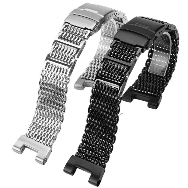 For Casio Watch G-SHOCK Stainless Steel Strap GST-B100/T120/W300/S310/S110 Modified Cool Shark Mesh Watchband metal Bracelet men view 6