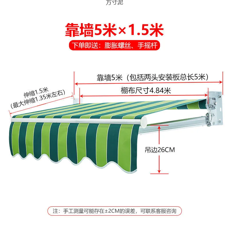 

Retractable Outdoor Aluminum Alloy Awning Shop Folding Rain Stand Parking Shed Hand