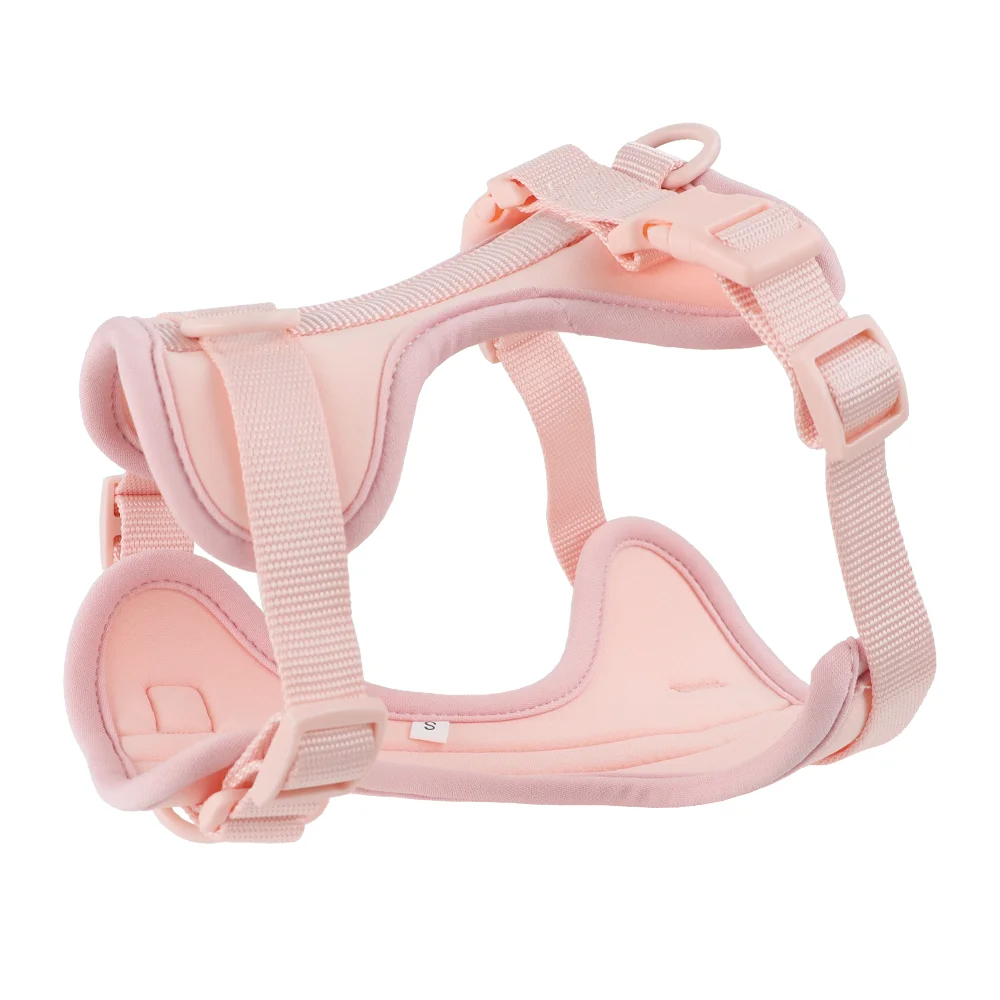Double Dog Leash With Breathable Pvc Harness And Adjustable Collar_voghion.com