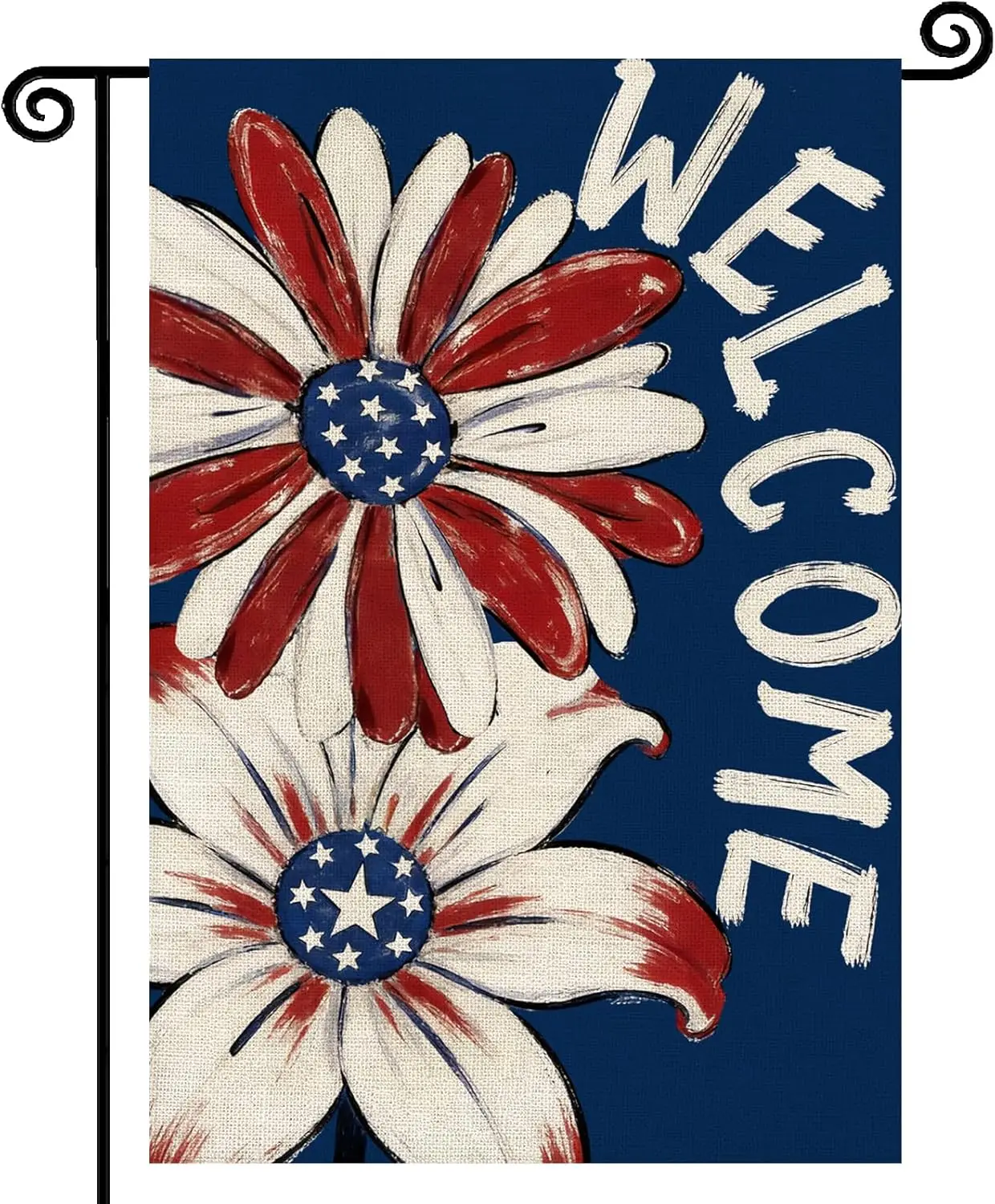 Patriotic 4th of July Garden Flag Independence Day Welcome Garden Flags 12x18 Inch Double Summer Blue Red Memorial Day Flora zzo