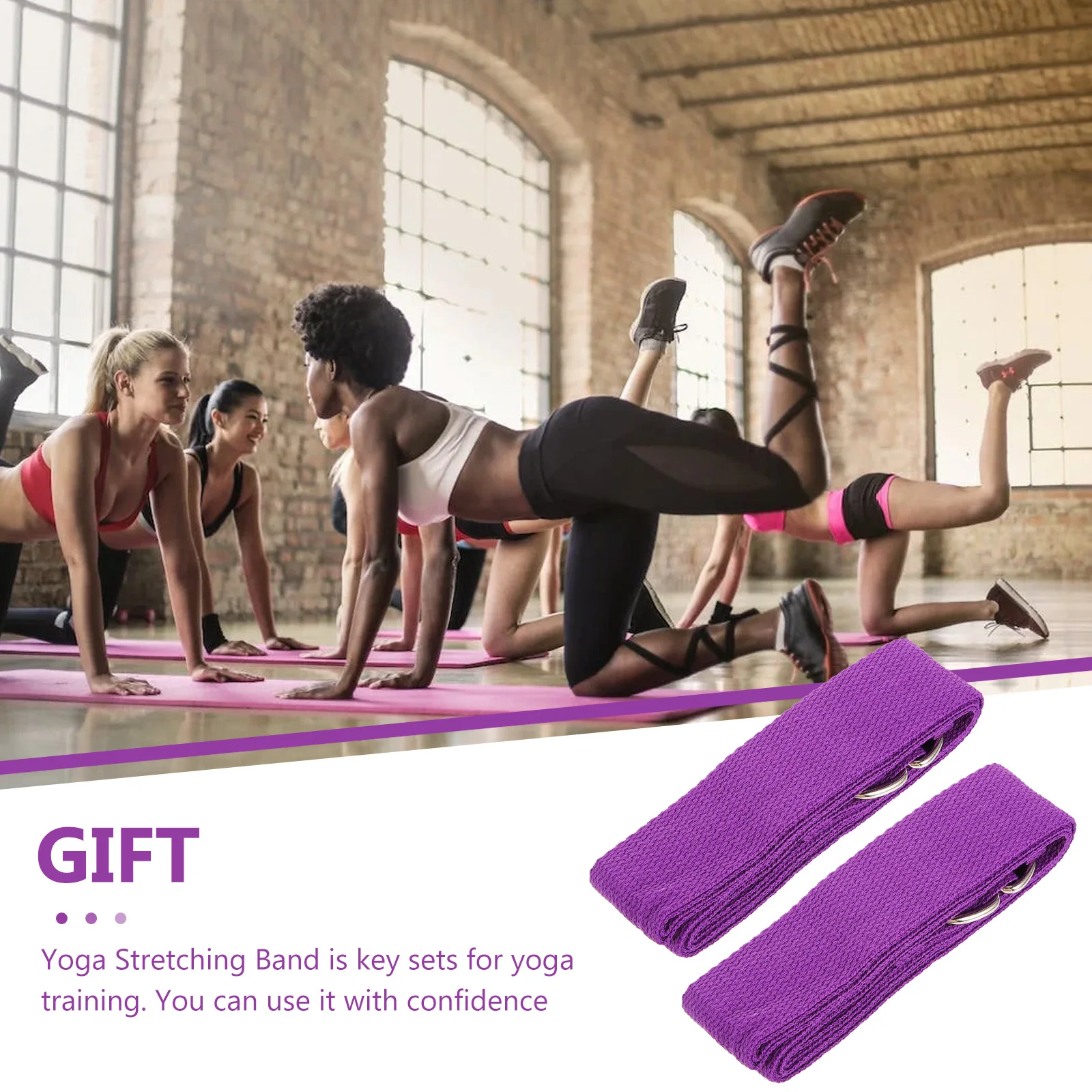 

2pcs Yoga Stretching Bands Durable Inelastic Resistance Straps Reusable Gym Supply Household Exercise Equipment Premium