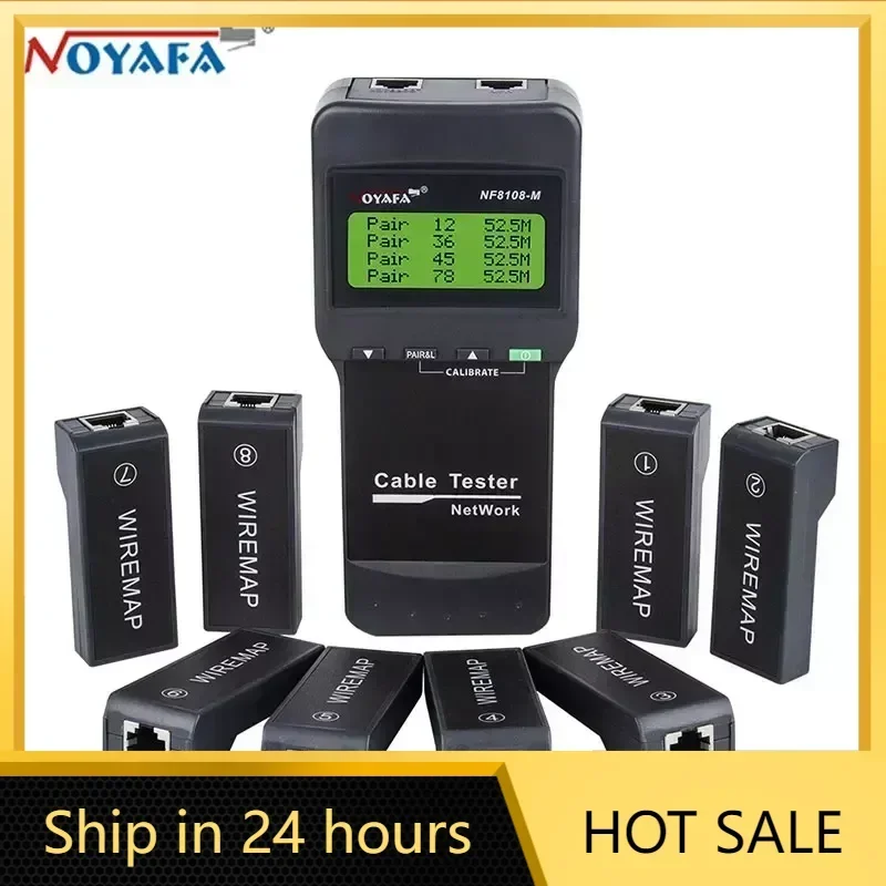 

NOYAFA Cable Length Tester, Network Cable Continuity Testing, Cat5E, 6E, UTP, STP, CAT5, RJ45, 8 Remote, NF-8108M