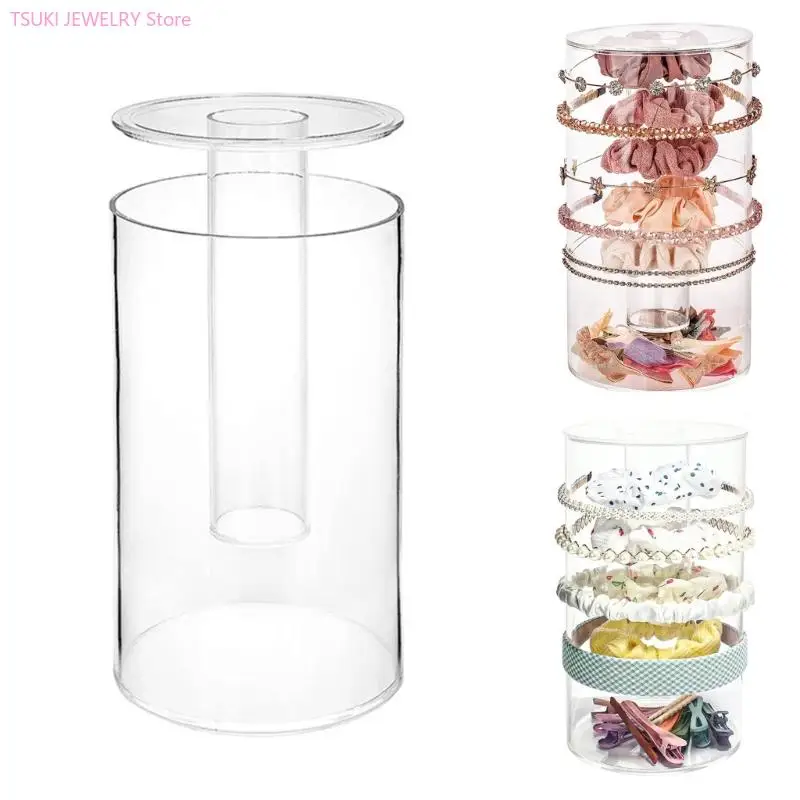 62KE Klare Haarband-Box, leicht zu reinigende Display-Organizer, Haarband-Aufbewahrungsbox mit Acrylstruktur für Zuhause oder – Detail 3