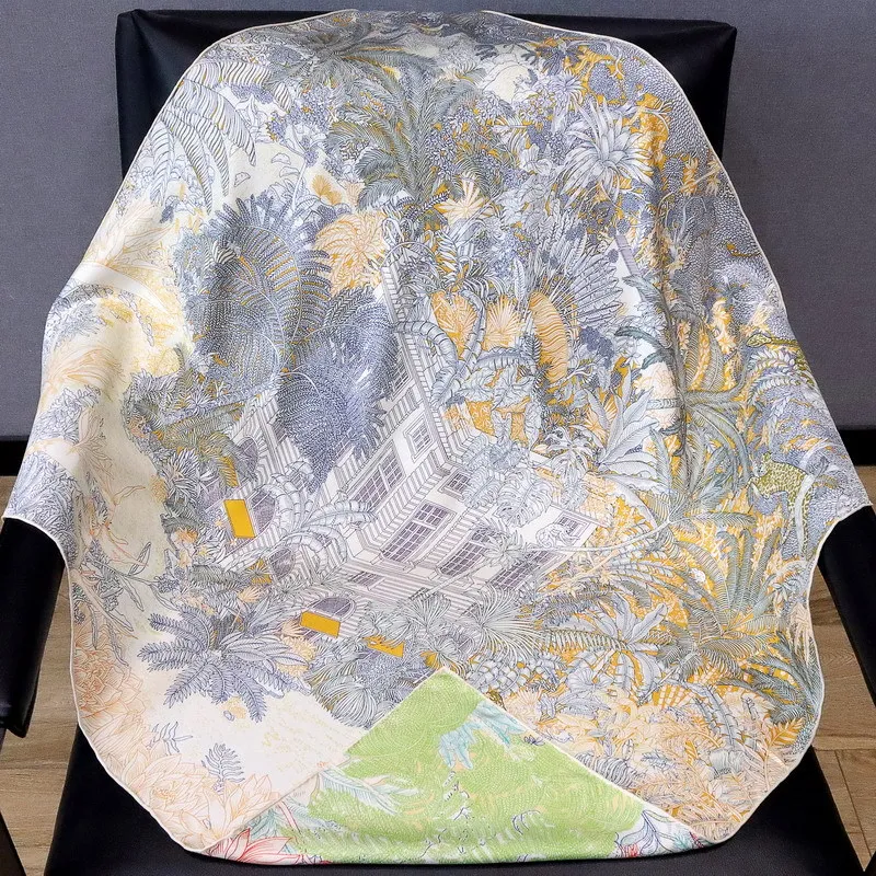 

Шелковый платок 18 мм с двусторонним покрытием AB, женские банданы с подвернутыми краями, дизайнерские брендовые шали, аксессуары для волос и шеи, фулярд для женщин