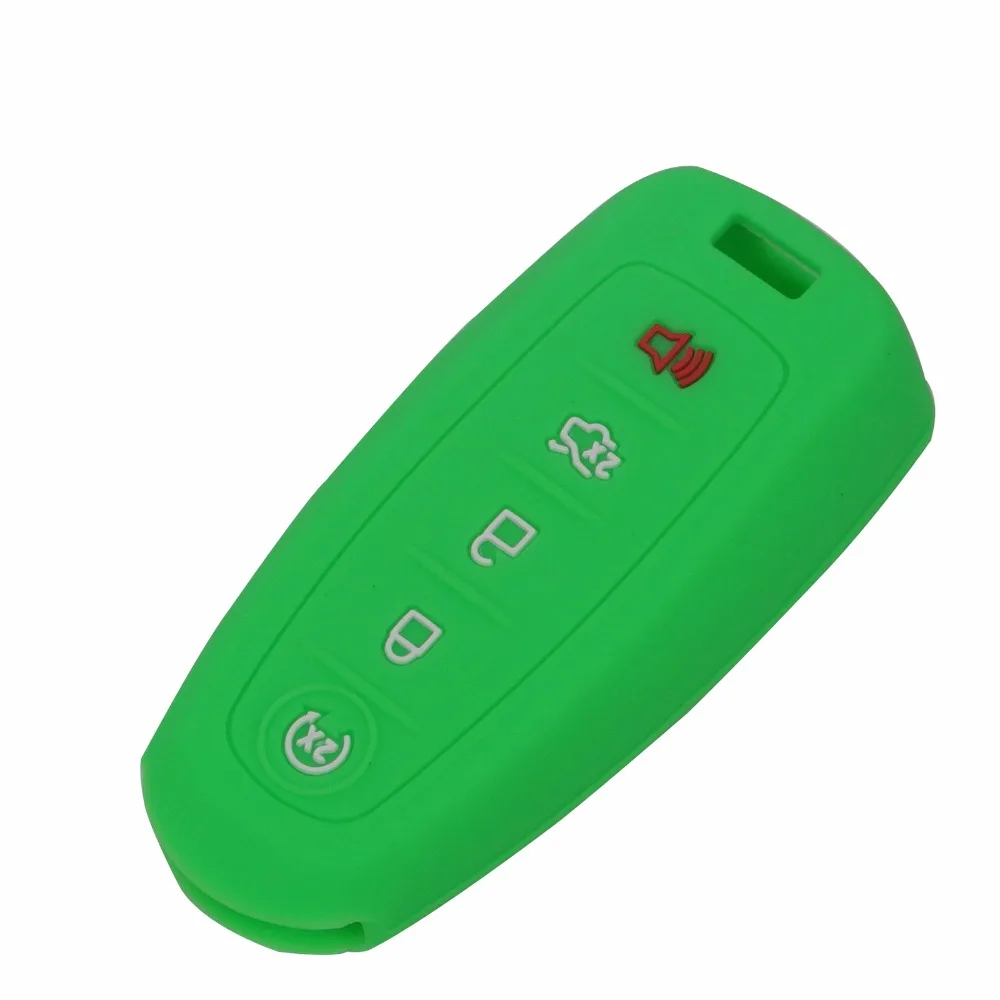jingyuqin 5 Buttons Silicone Car Key Cover Case For Ford Escape Explorer Edge Flex Focus Taurus Lincoln Mks Holder Smart Key