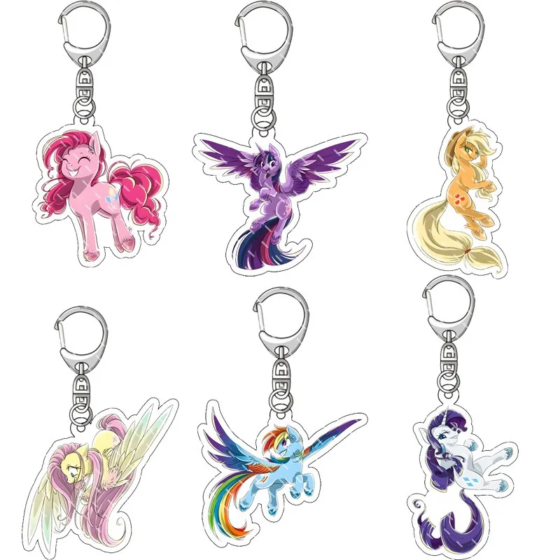 

My Little Ponys аниме акриловый милый мультяшный брелок для ключей «Друзья» кулон сумка подвески креативные аксессуары для девочек