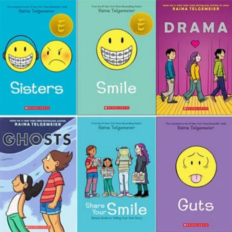 Raina Telgemeier English Smiling Children'S Full Color Graphic Novel, Children's Mood Picture Book