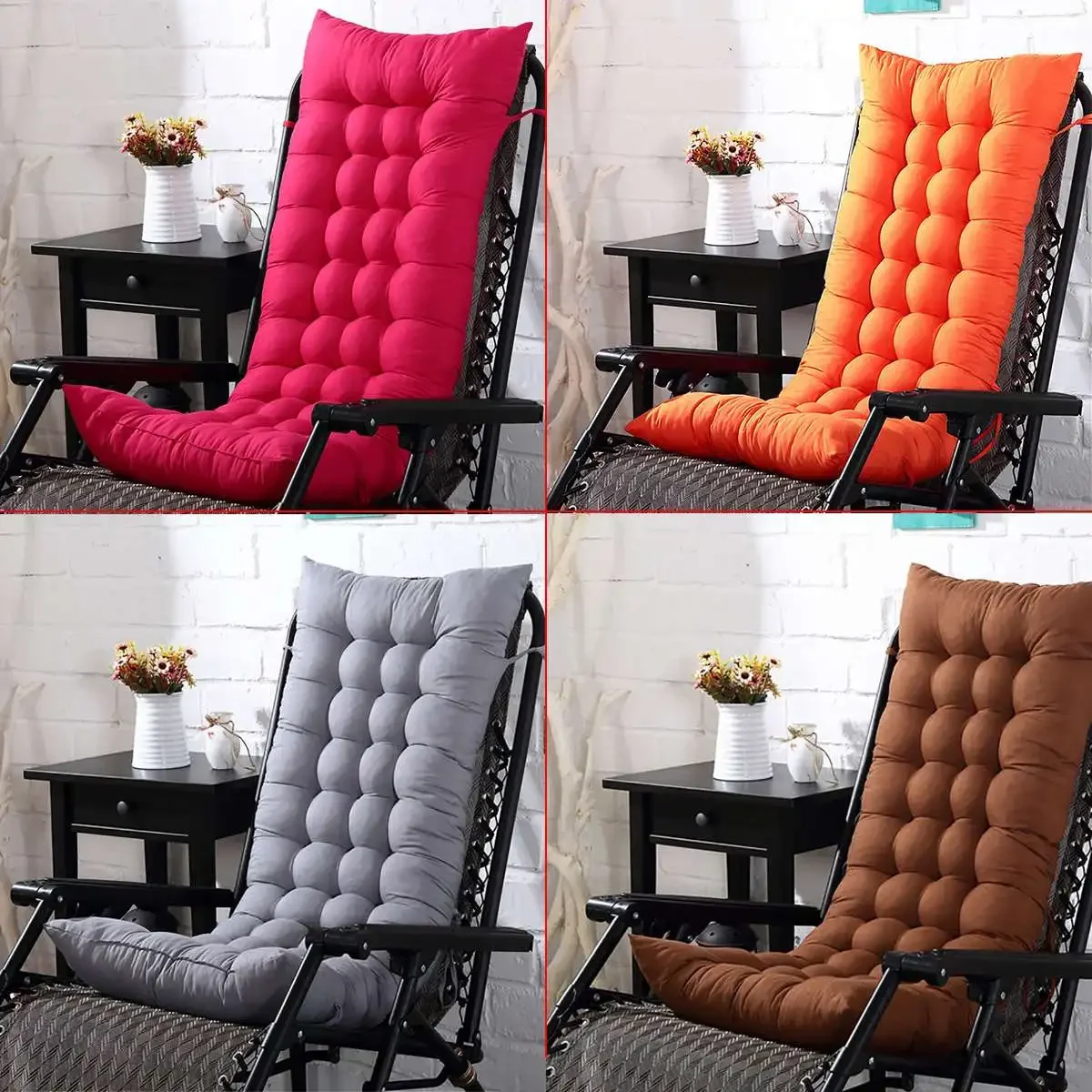 Cushion Solid long Cushion Mat For Recliner Rocking Rattan Chair Folding Thick Garden Sun Lounge Seat Sofa Tatami Mat No Chair