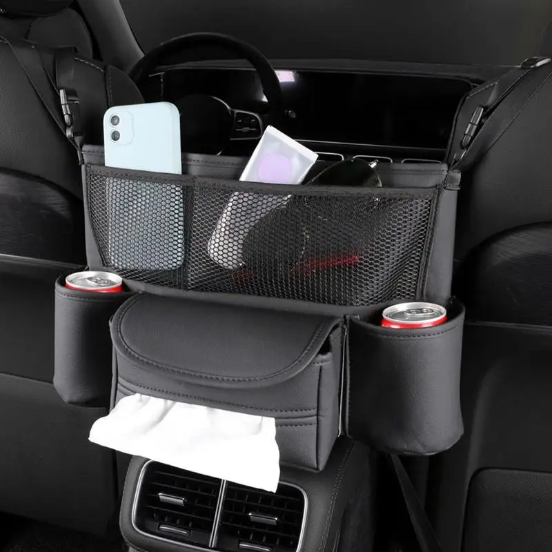 Car Console Purse Holder Large Capacity Storage Handbag For Automotive Console Multi-Functional Car Seat Purse Holder For