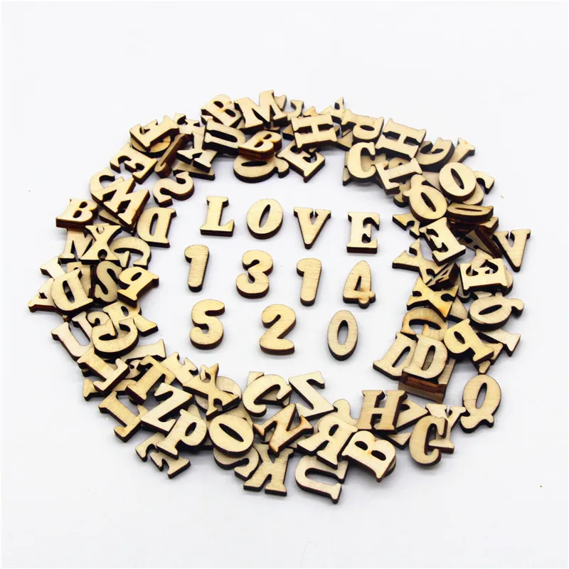 wholesale  Rustic Style Capital Wooden Letters Alphabet Wood Cutout  Discs Patchwork Scrapbooking Arts Crafts DIY Decoration