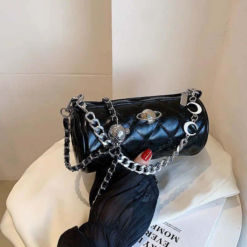 

Rhombus Chain Bag Women's New High-end Niche High-end Single Shoulder Messenger Women's Bag Foreign-style Versatile Women's Bag