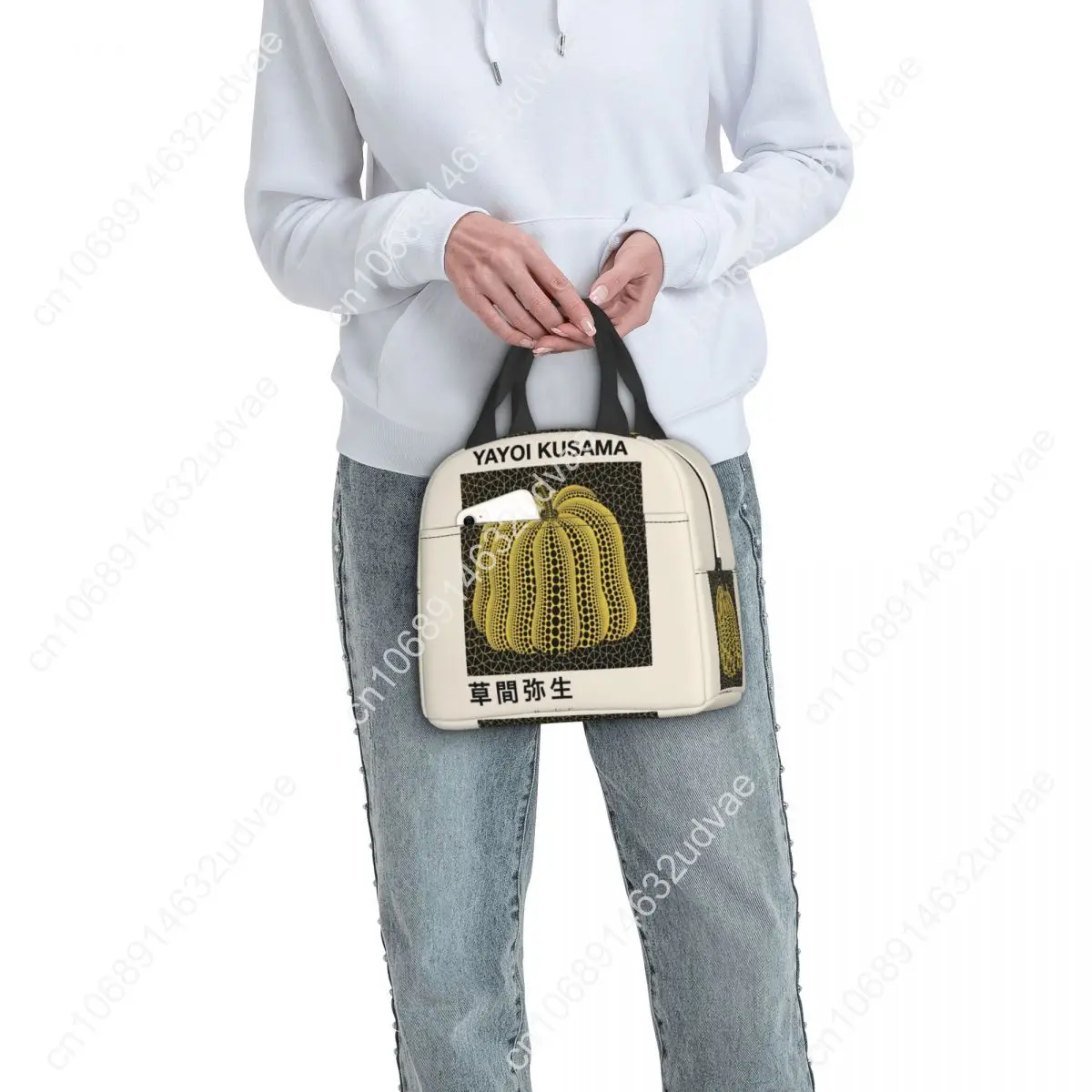 Yayoi Kusama Pumkin Forever 캠핑 여행을위한 절연 점심 가방 추상 미술 휴대용 쿨러 열 도시락 상자 여성 어린이