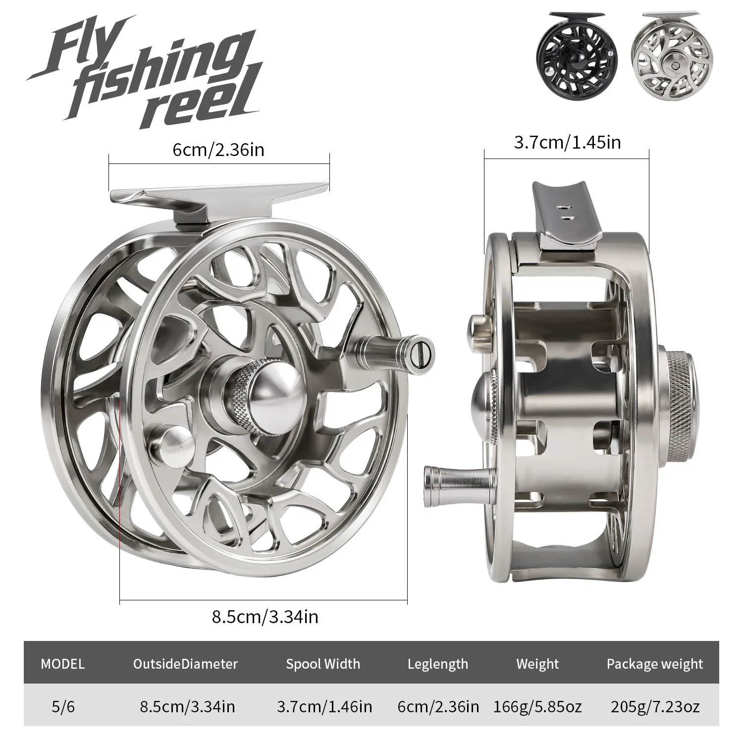 Carrete de Mosca Sougayilang – Bobina grande CNC para trucha y salmón - imagen 2