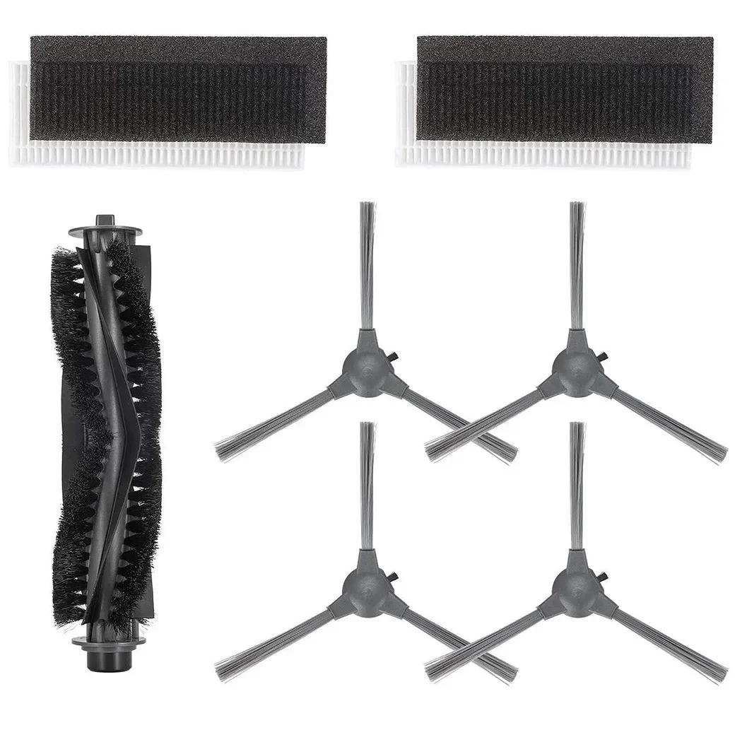 4Pcs Side Brushes & 2Pcs Filters For BG600 BG700 BG800 Vacuum Cleaner With 1Pc Roll Brush Home Appliance Spare Parts