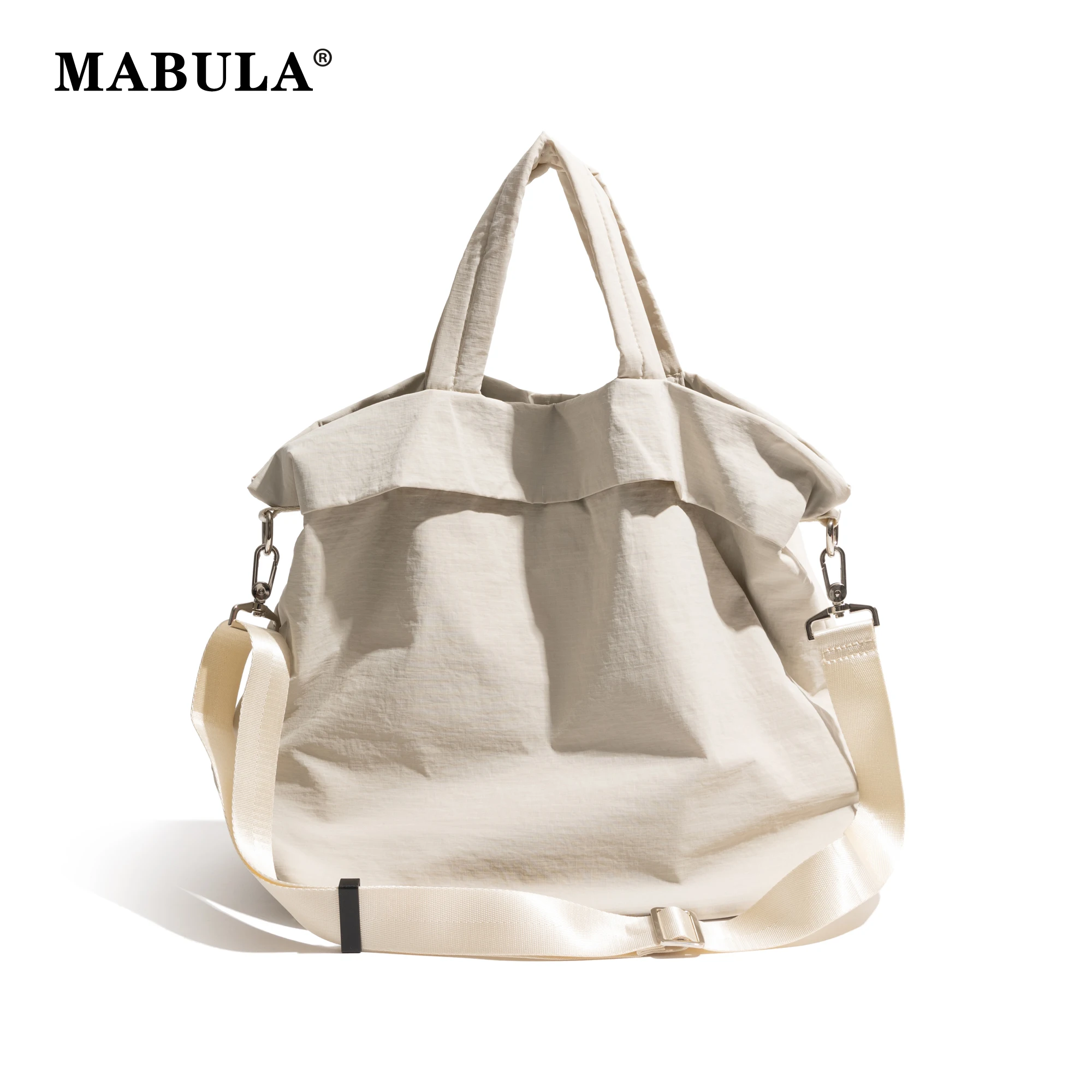 

MABULA Nylon All Match Lazy Large Capacity Shopping Purse Removable Strap Women's Simple Shoulder Bag Ladies Commuter Handbag