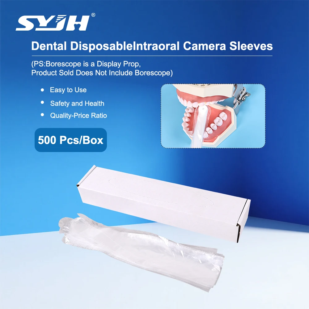 

SYJH 500Pcs/Box Dental Intraoral Camera Sleeves Endoscope Cameras Protective Film Sheath Oral Camera Protective Sheath