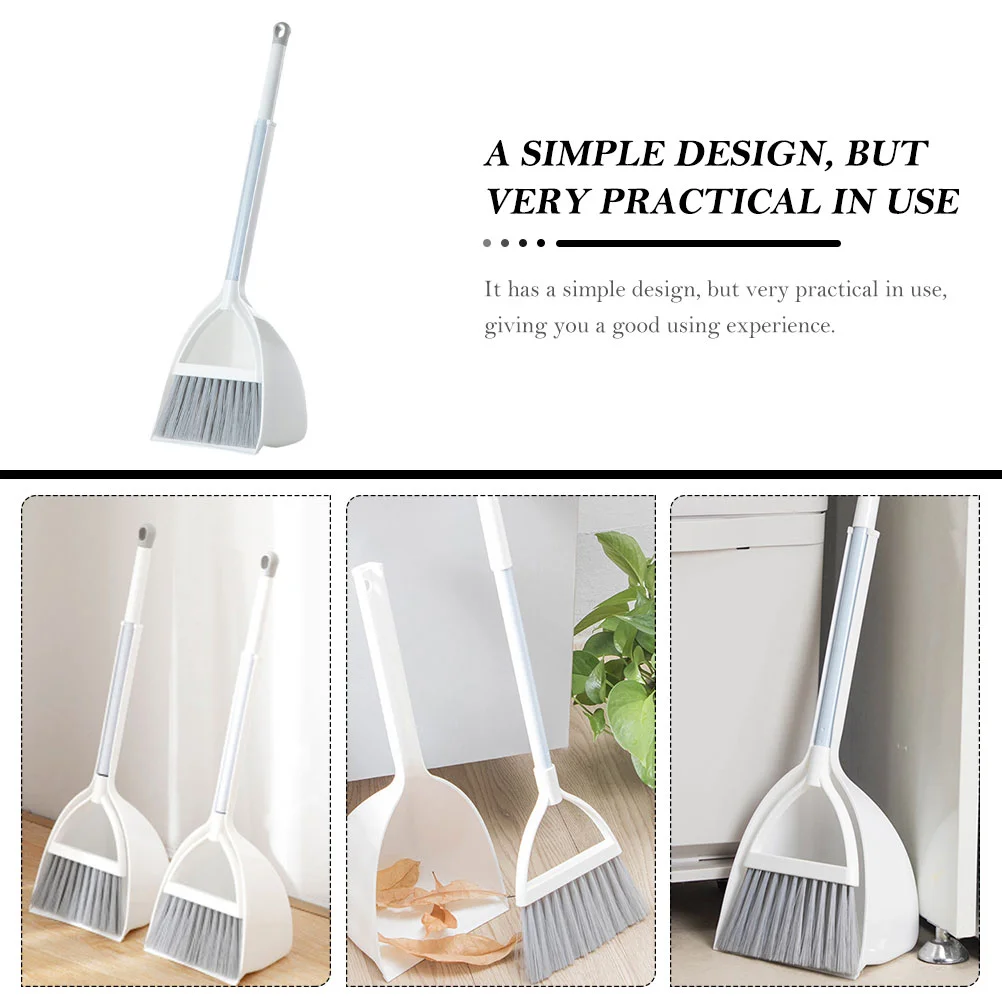 1 Set of Pretend Play Kids Broom Small Plastic Dustpan Housekeeping Helper Toys kids broom set small broom and dustpan set