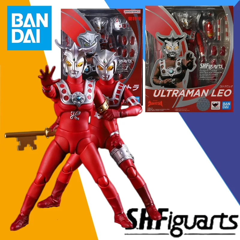 

In Stock Bandai Original SHF ULTRAMAN LEO ASTRA Anime Action Figure Model Finished Toy Gift for Children kid