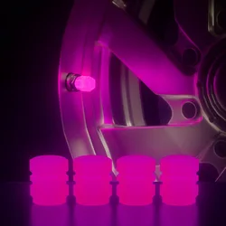 Tappo valvola per pneumatici luminoso rosa rosso per auto Mozzo ruota per bici da moto Copri valvola incandescente Decorazione per pneumatici Accessori per pneumatici per styling automatico