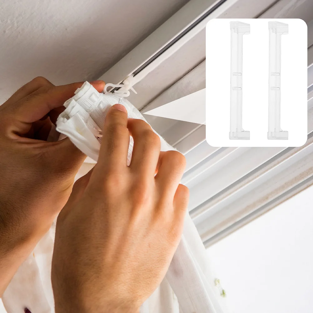 

2Pcs Transparent Valance Corners Plastic Vertical Blind Corner Frames Hidden Connector Clips for Vertical Blinds