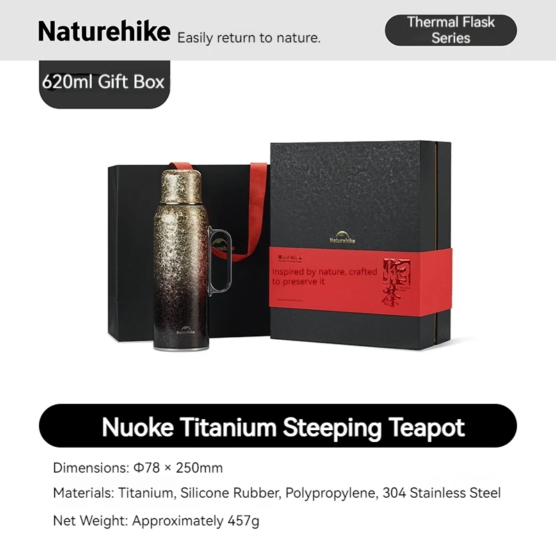 Naturehike 620ml 304 roestvrijstalen thermosfles voor reizen, kamperen en kantoor, met temperatuurweergave, voor thee en koffie