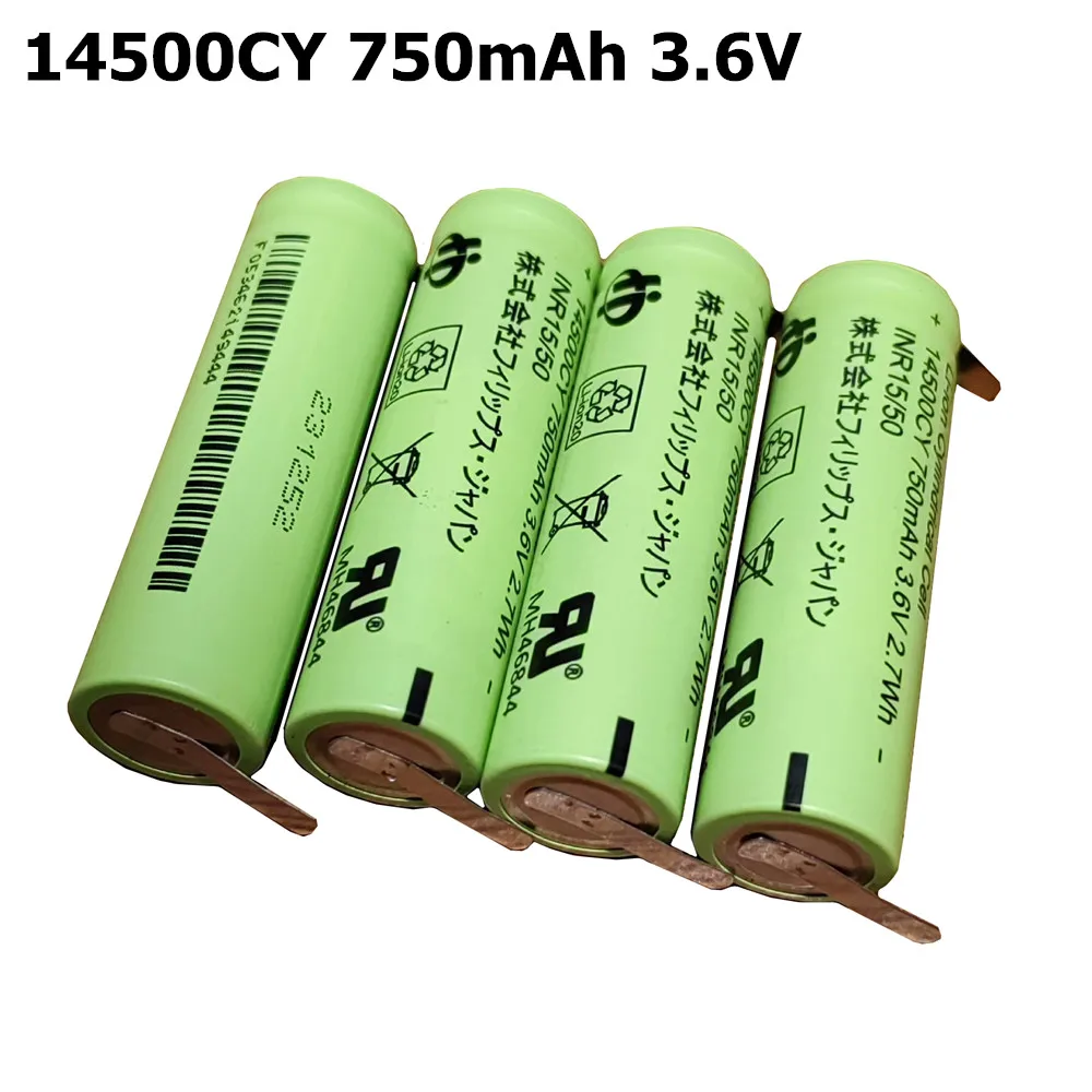 14500CY لبطارية ليثيوم أيون سانيو UR14500AC مع لوحة النيكل 3.6 فولت 750 مللي أمبير في الساعة لاستبدال ماكينة حلاقة فرشاة الأسنان براون أورال بي #4