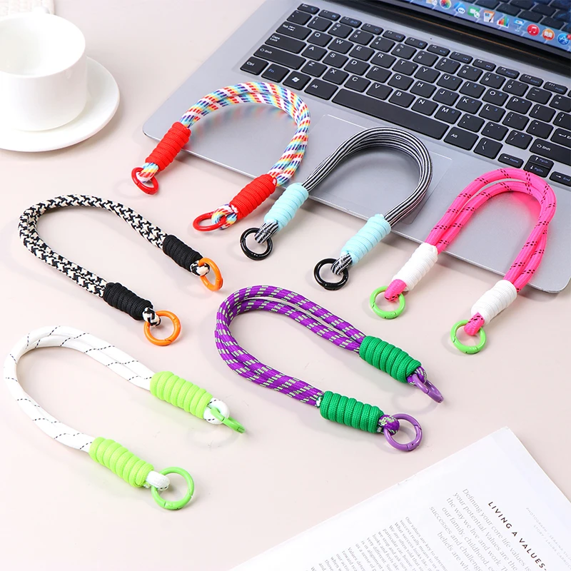 Braided Phone Case Lanyard Keychain Rope Strap Water Bottle Anti-fall Anti-lost Keyring Backpack Charm Decor