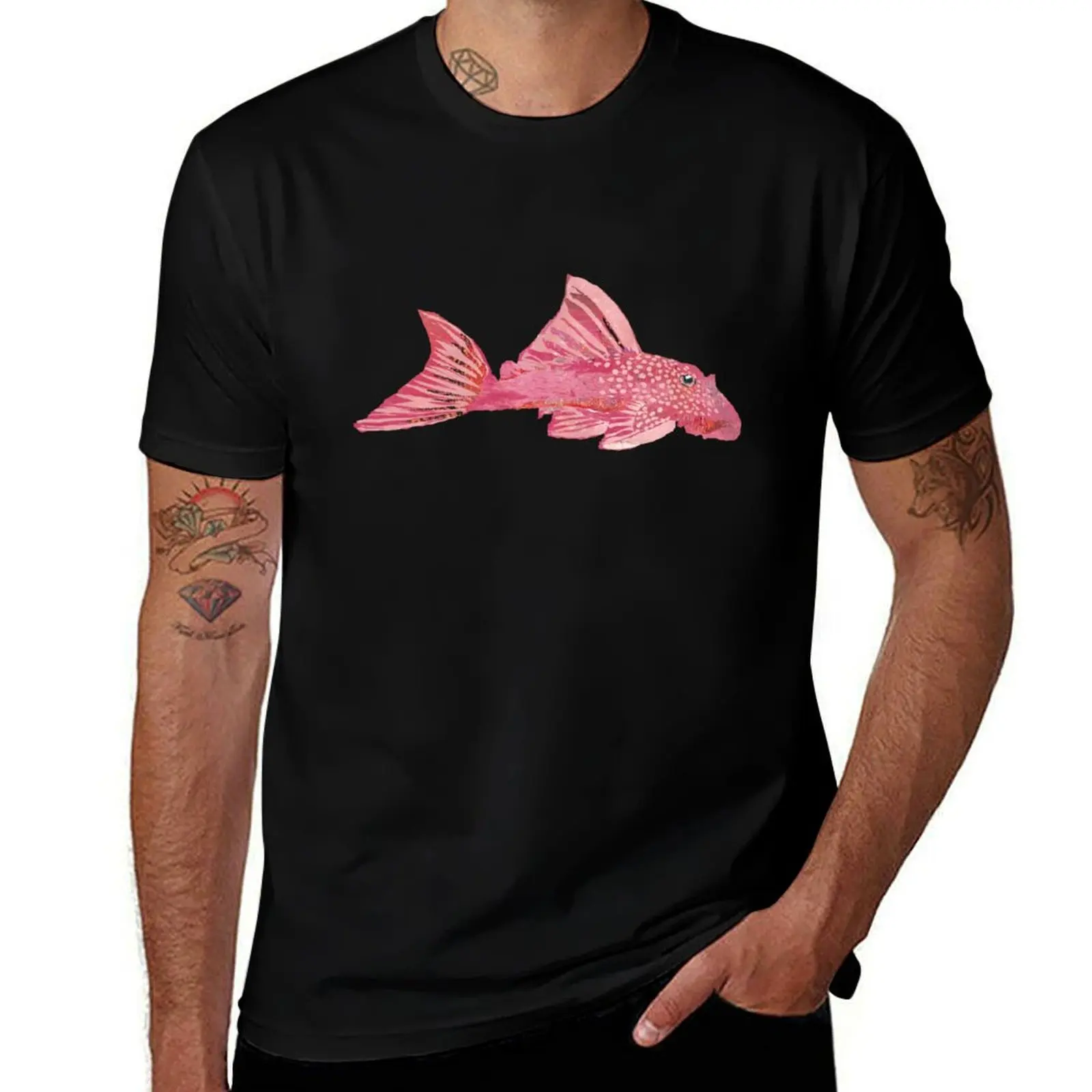 

Pink Pleco Fish T-Shirt t shirts for man cotton funny man t shirt graphic t shirt man casual T-shirt