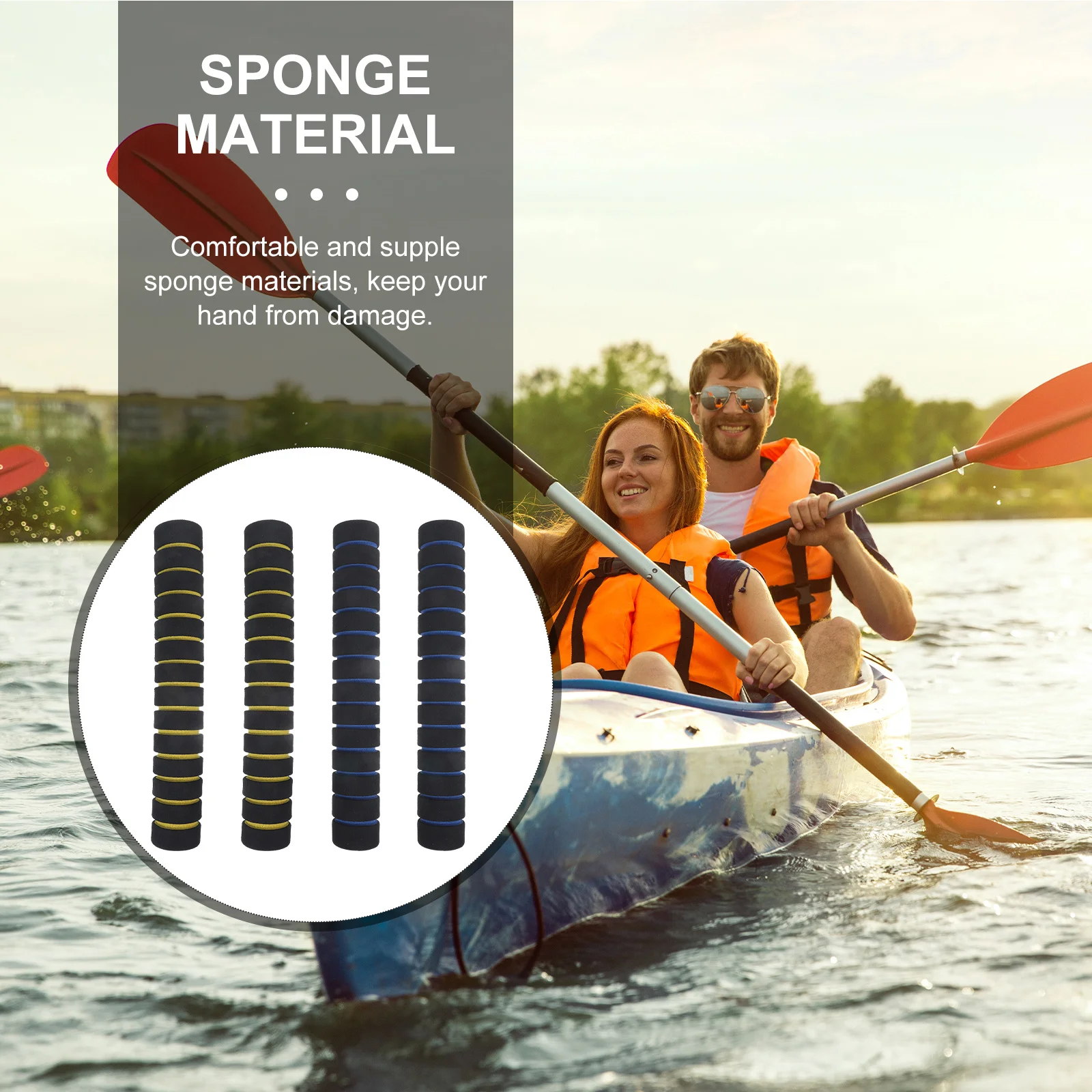 

Kayak Paddle Grips Sponge Non-Slip Durable Protective Covers For Boat Oars Left Right Hands Use Paddle Protectors Kayak