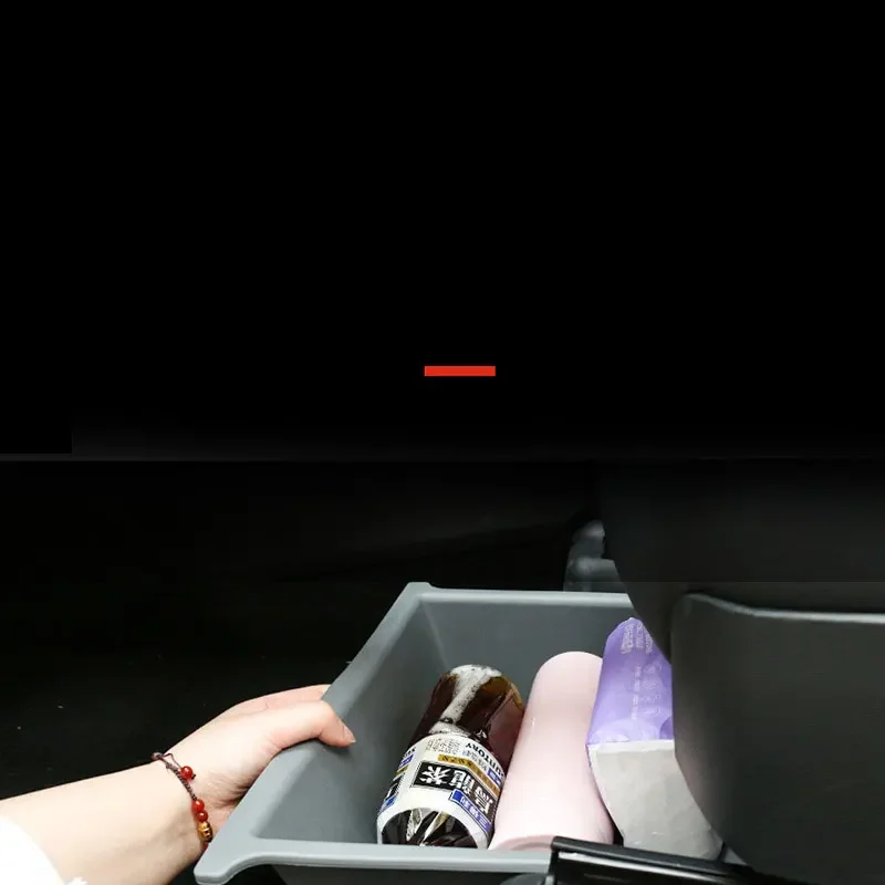 For Tesla Model Y 2020-2024 TPE Storage Lower Box Car Accessories Under Seat Storage Box Organizer Drawer Holder