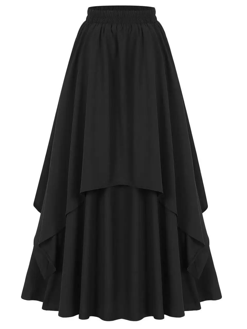 Casual asymmetrische rok met elastische taille Comfortabele loszittende damesrok Geen zomercollectie Onregelmatige rok