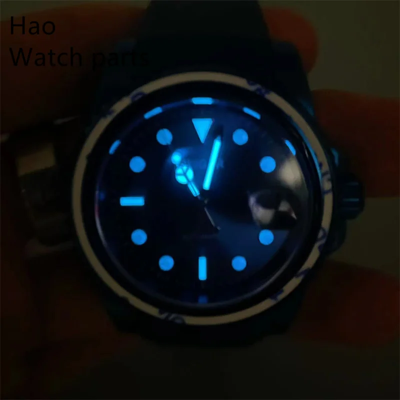 BLIGER 40mm NH35A Movement Watch Sapphire Crystal Automatic Men's Watch Steel Bracelet /Curved Rubber Strap Blue Watch