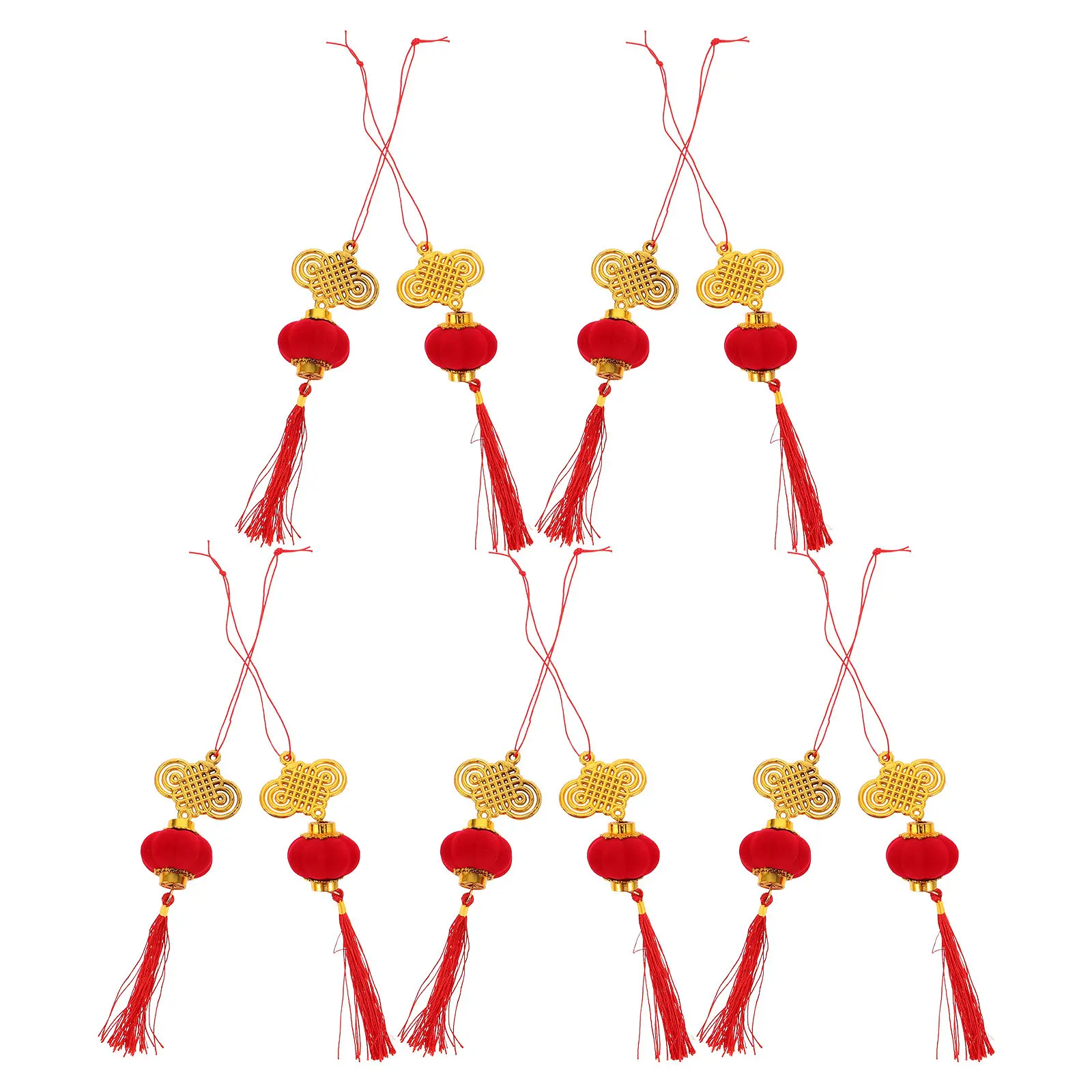10Pcs Mini Chinese Knot Lantern Pendants 2026 Year of The Chinese Knot Lucky Charm Decor for Lunar New Year Tree Door Window view 5