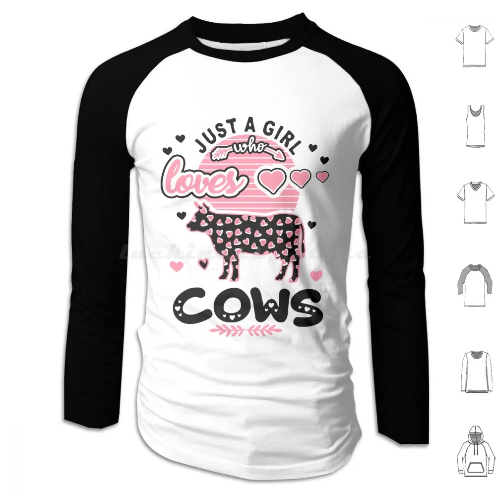 Just A Girl How Loves Cows , Cow Art , Cow Love , Cow Mama , Cow Owner , Cow , Cow Girl , Funny Cow , Cow Mom , Hoodie Men