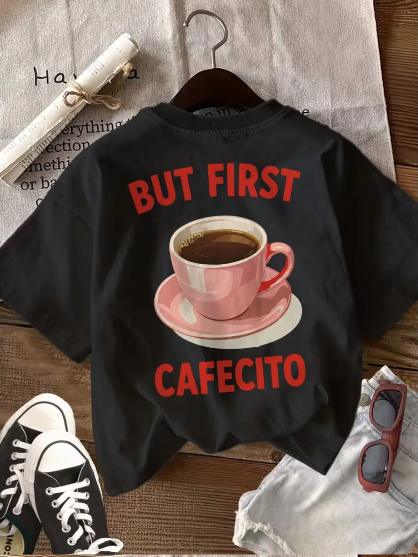 Vintage Coffee Cup T Shirt But First Coffee Graphic Tee Retro Aesthetic Harajuku Streetwear Top Casual Unisex Summer Tshirt