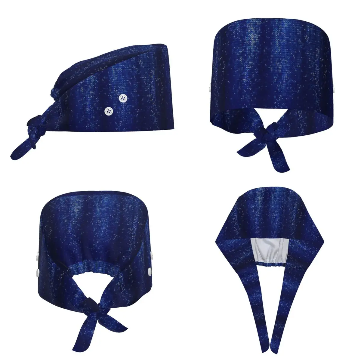 Abstract Cosmic Rain On Blue Blurred Background Scrub Hat Doctor Working Surgical Cap Unisex Adjustable Nursing Caps for Dentist