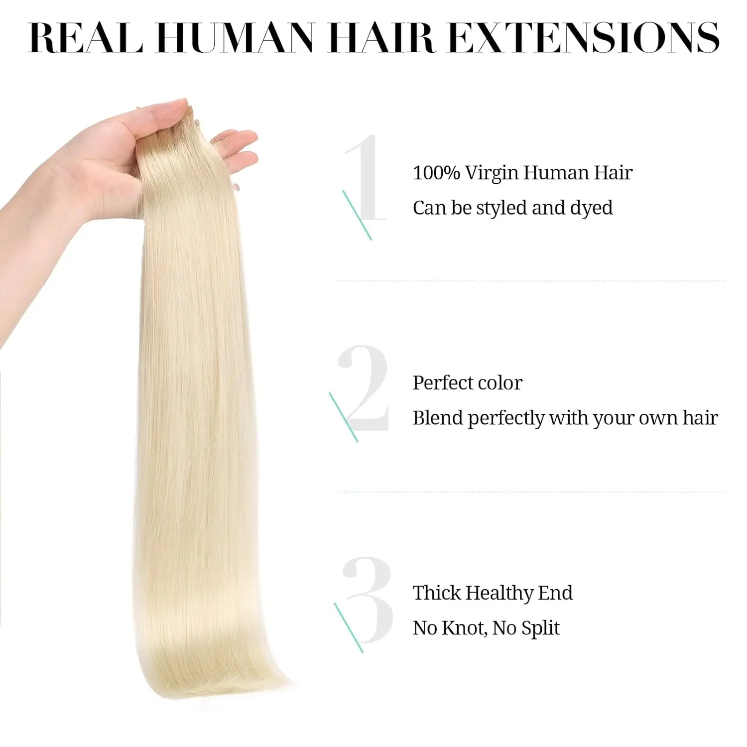 Extensiones de cabello humano blanco, rubio platino, 60 cintas, cabello humano Real, cabello brasileño, cinta Invisible Natural de PU sin costuras en cabello humano