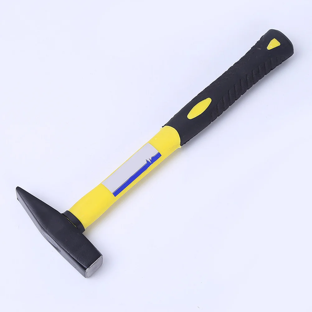 

200g Flat Head Tpr Hammer Plastic Handle Shock Proof Cushioning 45 Steel Fitter Hammer Black Spray for Engineering Metal