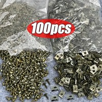10/100Pcs Mixed Car Metal Screw Tapping Fastener Clip U-Type Clip with Screw Anti-rust Protection Clip Screw Buckle Iron Sheet