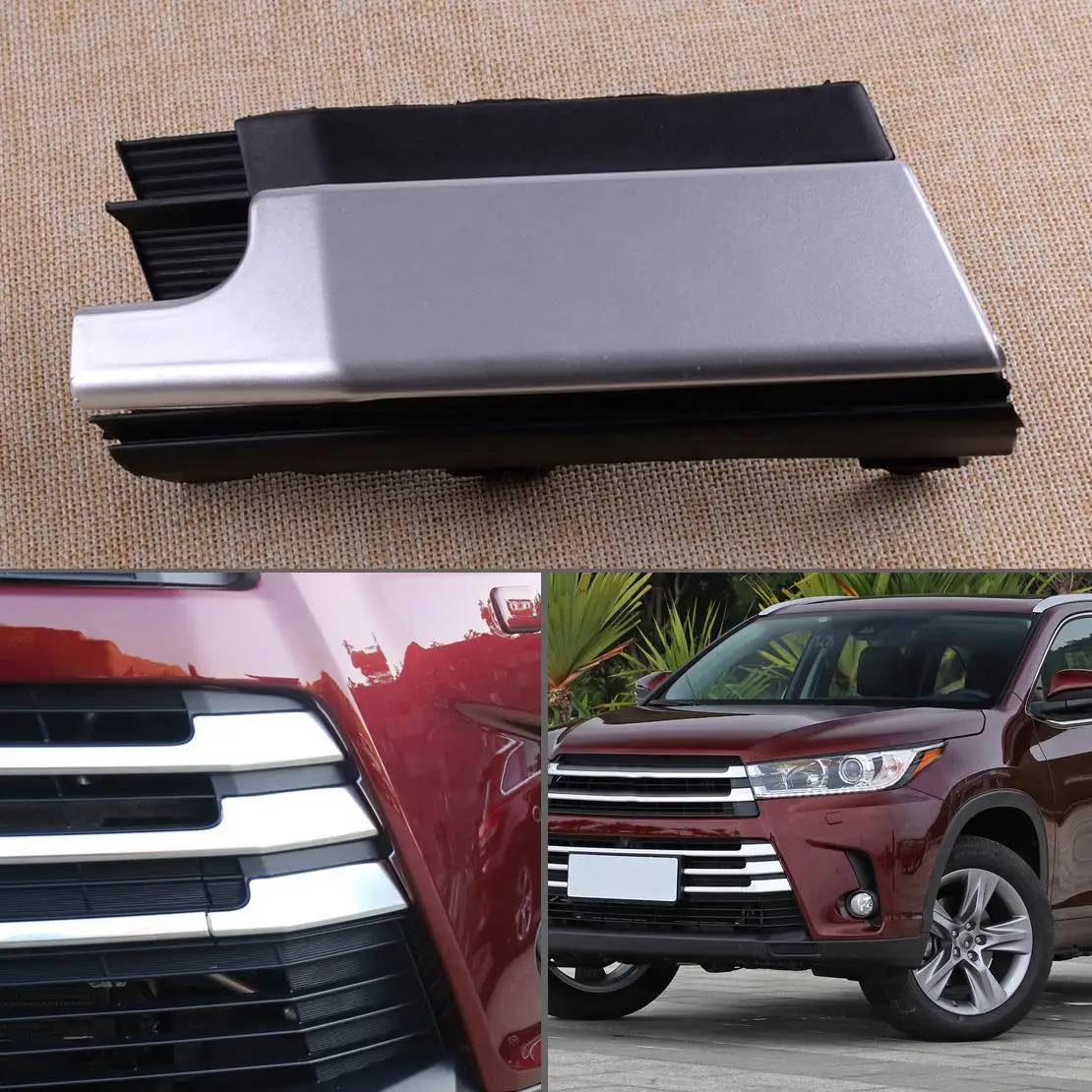 

521200E920 Car Front Left Bumper Tow Hook Cover Cap Clip Fit for Toyota Highlander 2017 2018 2019