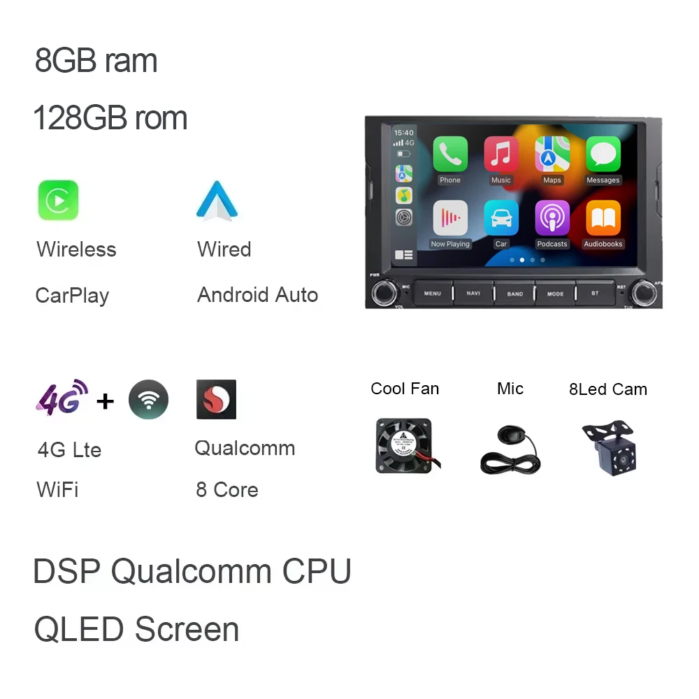 Carplay DSP Android 14.0 8G 256GB Auto Speler GPS autoradio autoradio Voor PEUGEOT 3008 5008 Partner CITROEN Berlingo 2010-2016