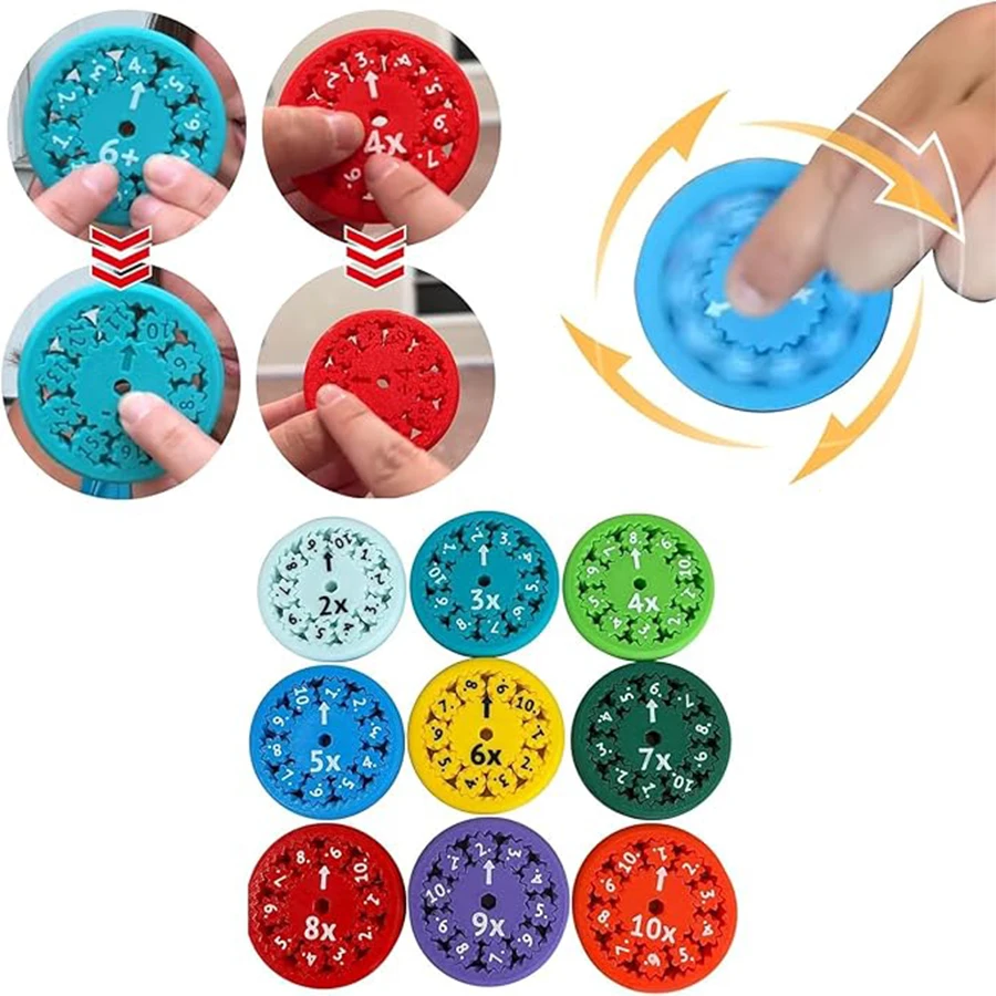 1ps 3D Model Math Fact Fidgets Spinners Toy Educational Learning Arithmetic Multiplication Division Addition Subtraction