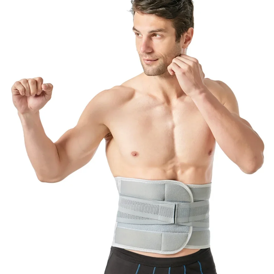 Lumbar Support Belt Lower Back Brace Abdominal Binder Men Women Waist Trainer Corset Sweat Slim Belt for Sports Gym Pain Relief