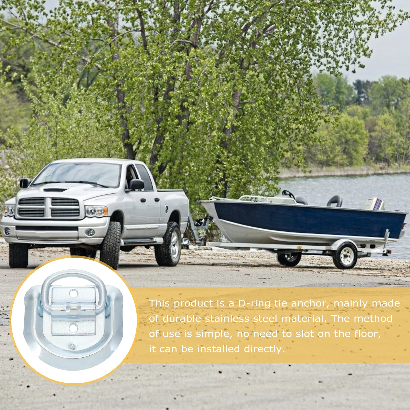 

Trailer Hitch Lashing D Stainless Steel Heavy Duty Anchor for Boats RVs Automobiles Truck Accessories D Ring Anchor Lashing Ring