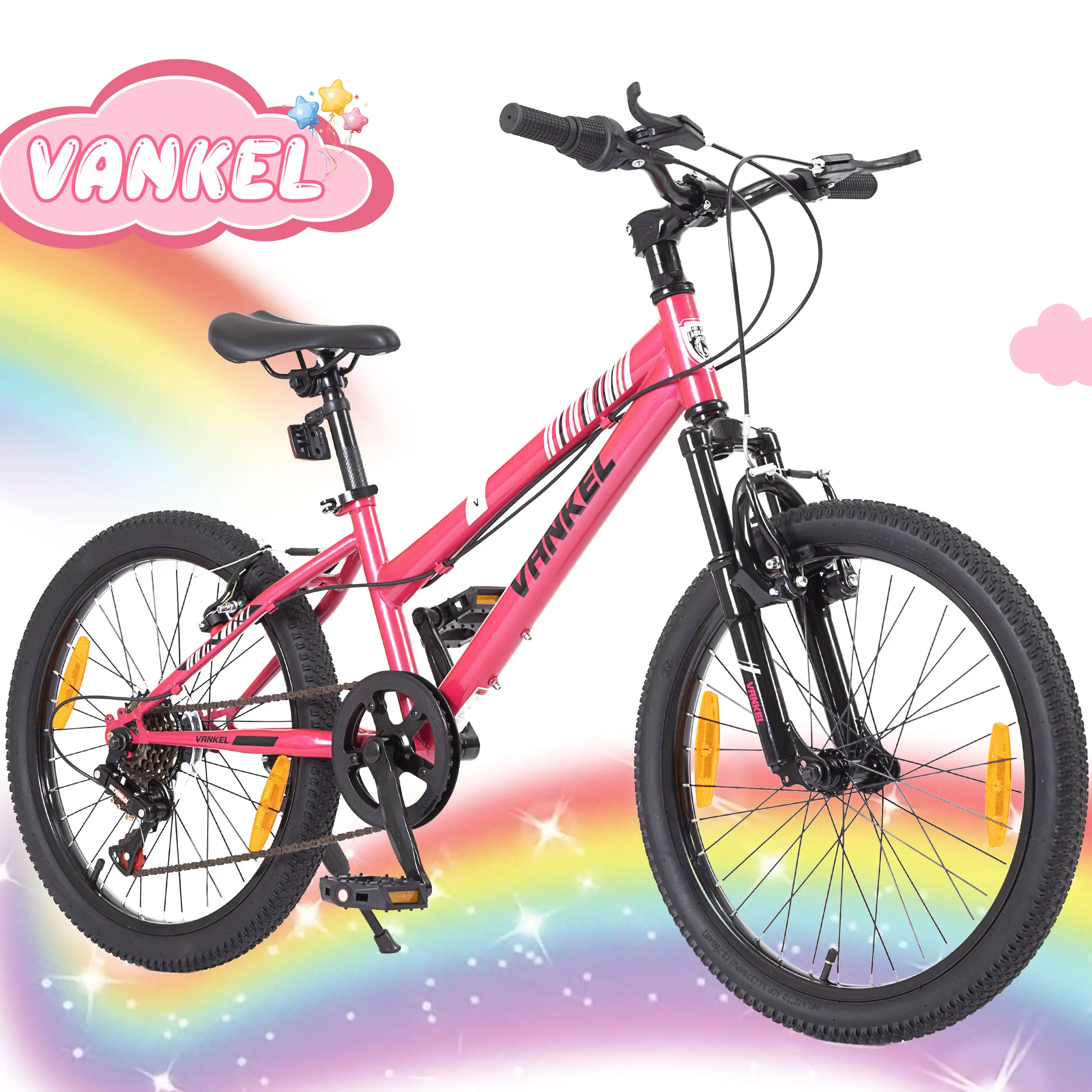 Sinaopus Vélo pour enfants de 20 pouces pour garçons et filles, vélo de montagne léger à 6 vitesses avec dérailleur et freins en V