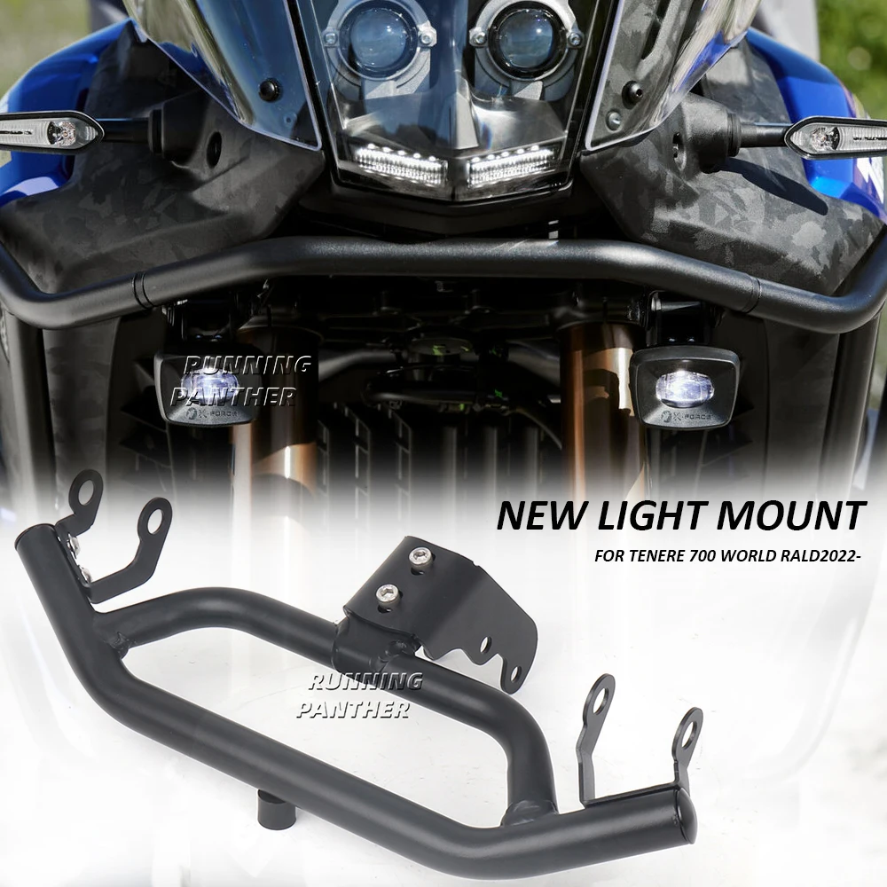 For Yamaha Tenere700 Tenere TENERE 700 World Raid 2022 2023 LED Light Mount Bracket Bar Fog Lamp Holder Front Crash Bar Guard