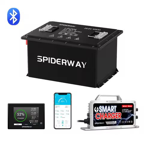 36V 105Ah Golf Cart LiFePO4 Lithium Battery 200A BMS +25A Charger for Golf Cart Sloar Marine Off-Grid