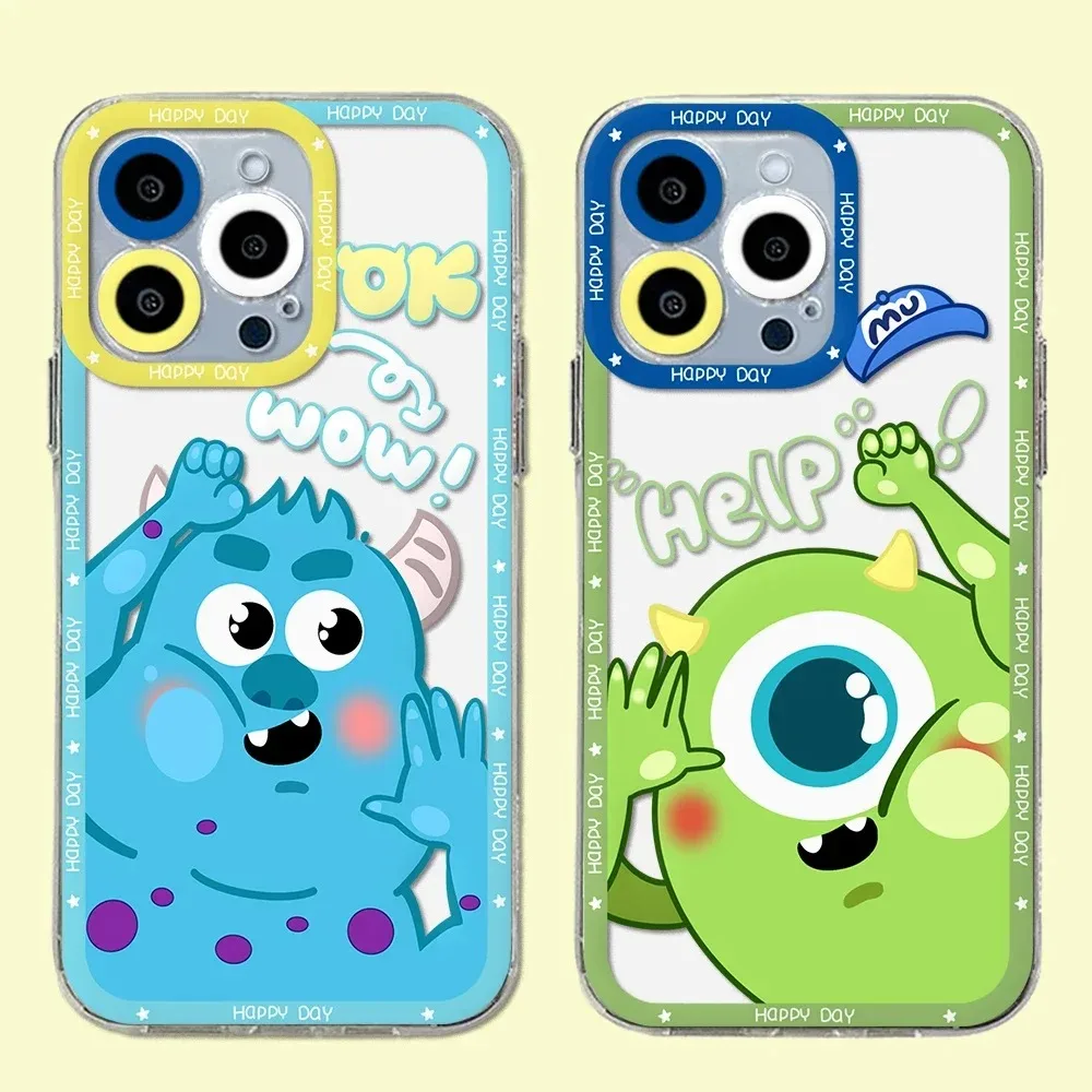 Disney Monsters Inc Sullivan Case For iPhone 16 Pro Max 15 14 Plus 13 12 11 Pro XR XS X 8 7 SE 2020 Soft Silicone Clear Cover