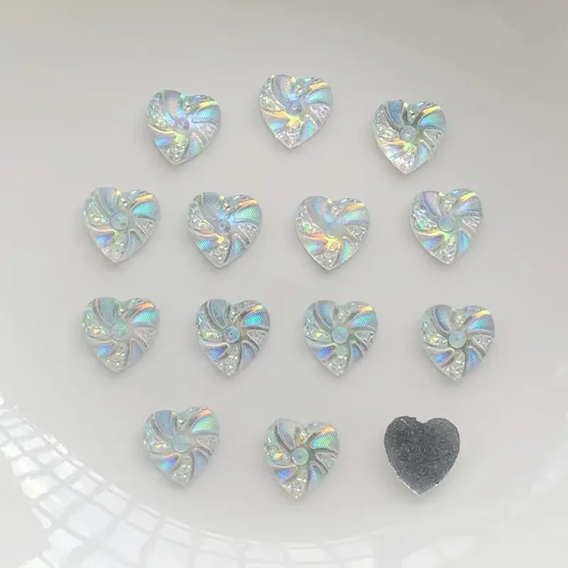 50PCS 10MM  Flat back resin heart nails art decoration DIY craft jewelry making scrapbook handmade accessories making supplies